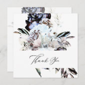 *～* AR15フローラ- QRフォトブルーアート結婚ズ サンキューカード (正面/裏面)