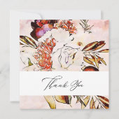 *～* AR15フローラ- QR写エレガント結婚アート真 サンキューカード (正面)