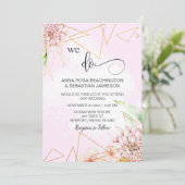 *～* AR15フローラRSVP QRのジオメトリ結婚ック 招待状 (スタンド正面)