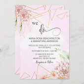 *～* AR15フローラRSVP QRのジオメトリ結婚ック 招待状 (正面/裏面)