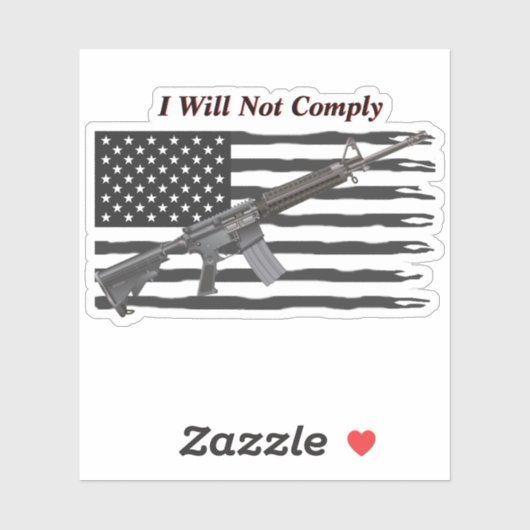 AR15ライフルに準拠しないUSA旗を破った シール (シート)