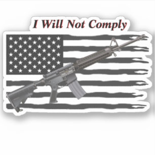 AR15ライフルに準拠しないUSA旗を破った シール