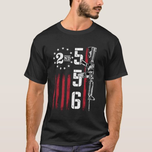 Ar15ライフル2nd Adt 556 Ar-15バック Tシャツ (正面)