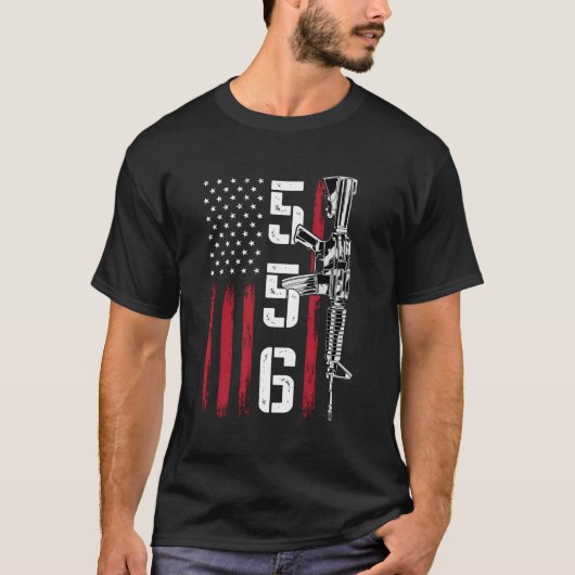 Ar15ライフル2nd Adt 556 Ar-15バック Tシャツ (正面)
