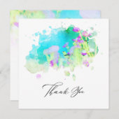 *~* AR15鳥の花 – QRフォト芸術的結婚ズ サンキューカード (正面/裏面)