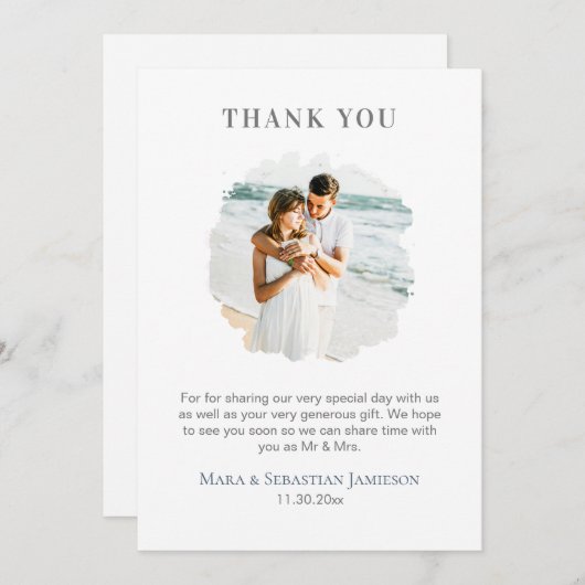 *~* AR16フォトQRコエレガントードDIY 結婚's サンキューカード (正面/裏面)