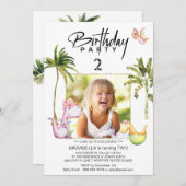 *～* AR21ドラゴンダノラズム2フォトディノ誕生日 招待状 (正面/裏面)