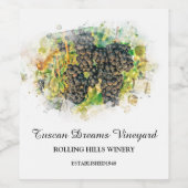 *~* AR21ワイナリーワインセラーぶどうクラスタヴィンヤード ワインラベル (シングルラベル)