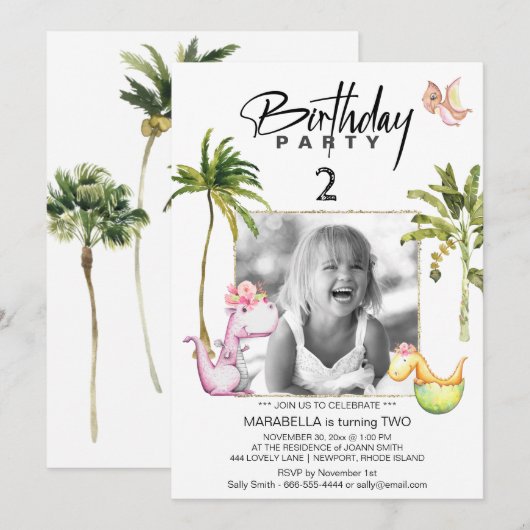 *～* AR21竜竜竜2写真誕生日  招待状 (正面/裏面)