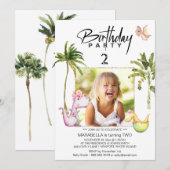 *~* AR21 ドラゴン 恐竜 2 2 写真 ディノ 誕生日 招待状 (正面/裏面)