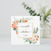 *~* AR21 QR 披露宴 ゴールド グリッター フラワー ウェディング 招待状 (スタンド正面)