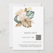 *~* AR21 QR RSVPジャングルレオパード植物学結婚の 招待状 (裏面)