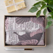 * AR23バタフライフローラフラワーヴィンテージデコパージ  薄葉紙 (ギフト)