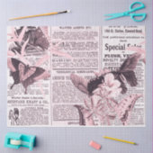 * AR23バタフライフローラフラワーヴィンテージデコパージ  薄葉紙 (クラフト)