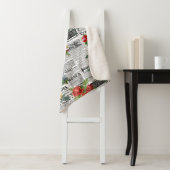 * AR23バラフローラフラワーヴィンテージニュースプリント シェルパブランケット (インサイチュ)