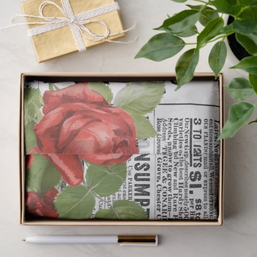 * AR23バラフローラ花ヴィンテージ切り離し 薄葉紙 (ギフト)