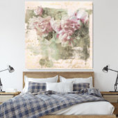 ** AR23牡丹フローラ手書きヴィンテージ ビクトリアン キャンバスプリント (インサイチュ (寝室))
