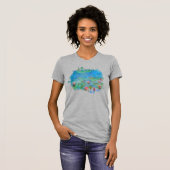 ** AR23 Monet Lily Pad Pondのグレー絵を描のTシャツ Tシャツ (正面フル)