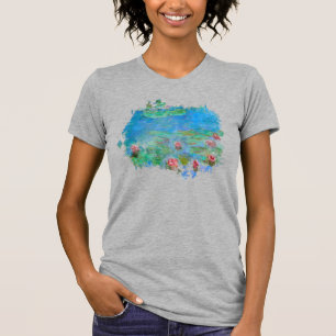 ** AR23 Monet Lily Pad Pondのグレー絵を描のTシャツ Tシャツ