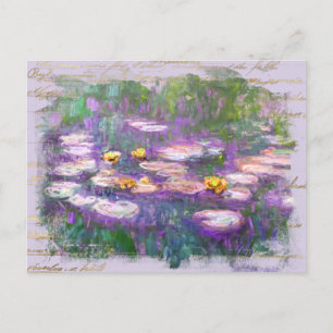 ** AR23 Monet Lily Pads池のヴィンテージ手書き ポストカード