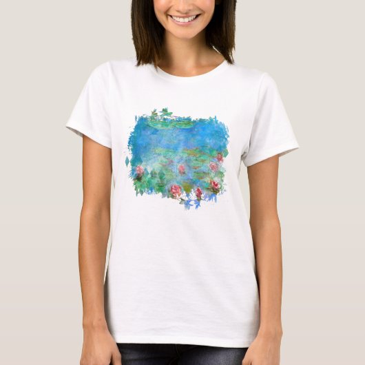** AR23 Monet Lily Pads Pond's 絵画 T-Shirt Tシャツ (正面)