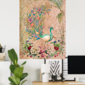 *~* AR24ヴィンテージビクトリアンピーコックアールヌーボー ポスター (ホームオフィス)