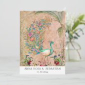 *～* AR24ヴィンテージQR RSVP ビクトリアン Peacock結婚 招待状 (スタンド正面)