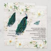 *～* AR24ヴィンテージRSVP QR ビクトリアン Peacock 結婚 招待状 (正面/裏面)