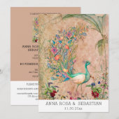 *~* AR24 ヴィンテージQR ご招待 ヴィクトリアン ペコック 結婚式 招待状 (正面/裏面)