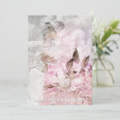 *~* AR26ほこりっぽいバラQRヴィンテージRSVP写真結婚s 招待状 (スタンド正面)