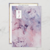 *~ AR26イニシャルブーケRSVPヴィンテージQR 結婚s 招待状 (正面/裏面)