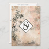 * AR26フォレスト消音モノグラムQR RSVP 結婚's 招待状 (正面/裏面)