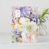 *~ AR26国イニシャルブーケRSVP QR 結婚's 招待状 (スタンド正面)