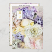 *~ AR26国イニシャルブーケRSVP QR 結婚's 招待状 (正面/裏面)