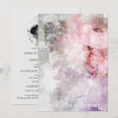 *～* AR26 ピンクQR ビクトリアンRSVP フォト ウェディング 招待状 (正面/裏面)