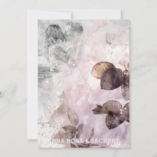 *~* AR26 Ephemera QR RSVPビクトリアン写真結婚s 招待状 (正面)