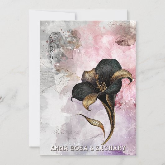 *~* AR26 Pink 13 QR Victorian RSVP PHOTO Wedding 招待状 (正面)