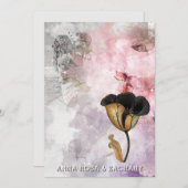 *~* AR26 Pink 15 QR Victorian RSVP PHOTO Wedding 招待状 (正面/裏面)