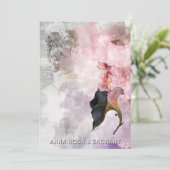 *~* AR26 Pink 29 QR RSVPビクトリアン写真結婚s 招待状 (スタンド正面)