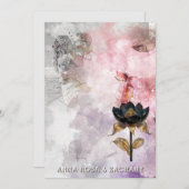 *~* AR26 Pink 30 QR RSVPビクトリアン写真結婚s 招待状 (正面/裏面)