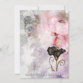 *~* AR26 Pink 7 QR Victorian RSVP PHOTO Wedding 招待状 (正面)