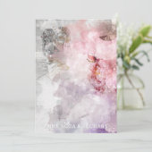 *~* AR26 Pink QR RSVP写真ビクトリアンs結婚 招待状 (スタンド正面)