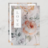 *~ AR26 Romance Flower QR RSVPs ビクトリアン 結婚 招待状 (正面/裏面)