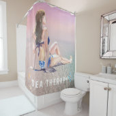*～* AR29シーセラピービーチサンセットバザガール シャワーカーテン (インサイチュ)