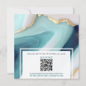 〜 AR66 QR 返信お願いします アゲート マーブル ゴールド ウェディング 招待状 (裏面)