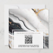 *~* AR66 RSVPホワイトブラック金ゴールドアゲートQR 結婚s 招待状 (裏面)