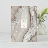 *~ AR66 RSVP アイボリー シルバー QR イニシャル 結婚式 招待状 (スタンド正面)