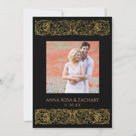 *~* AR6 ビクトリアン QR写真RSVP華美結婚の 招待状