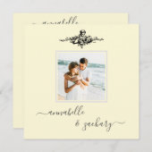 * AR6 Cherubリングや輪QR写真RSVP 結婚's 招待状 (正面/裏面)