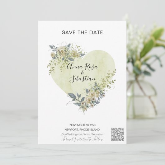 *~* AR6 QRウェディング日付のウェブサイトを保存 招待状 (スタンド正面)